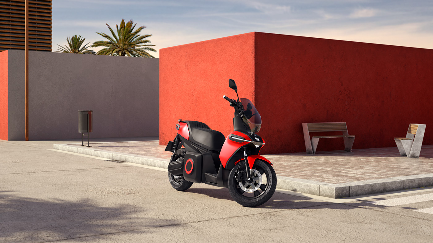 conceptual design，cgi，Electric scooter，motorcycle，