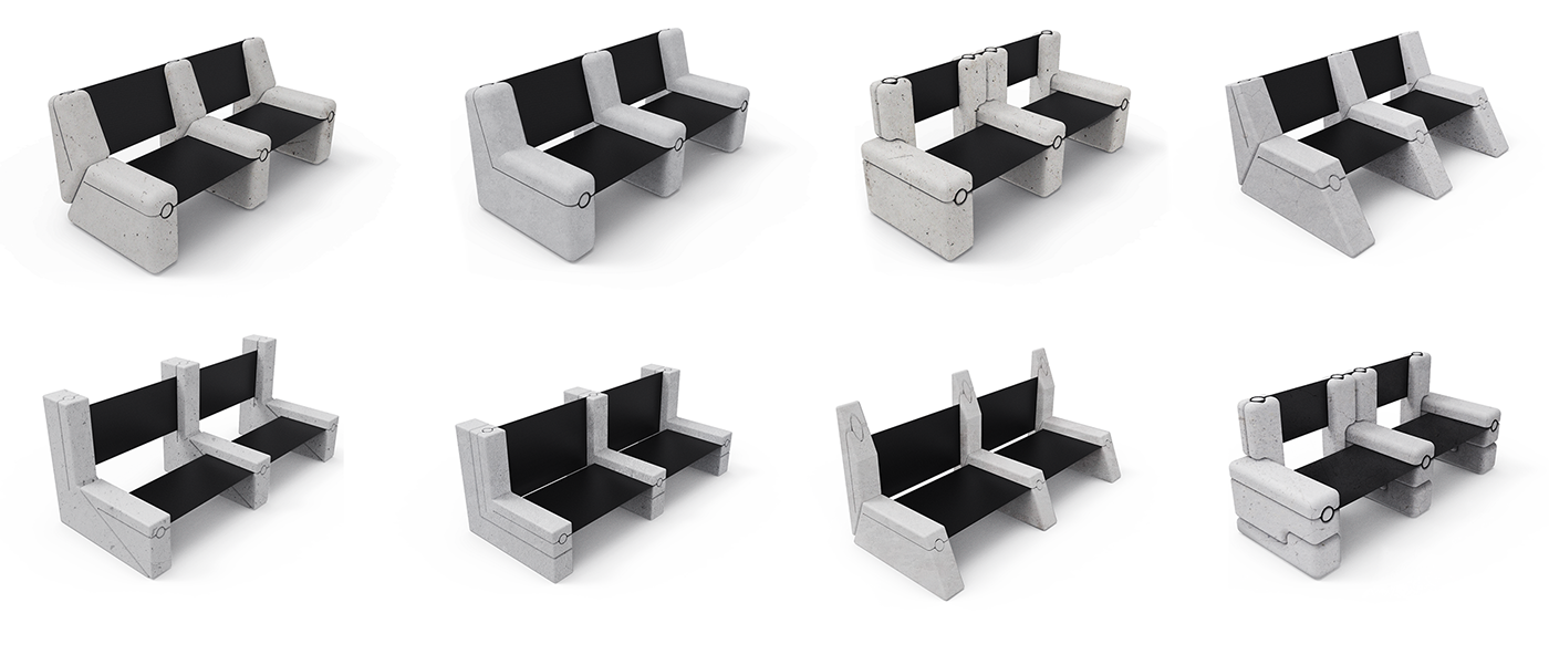 concrete，Outdoor bench，View，