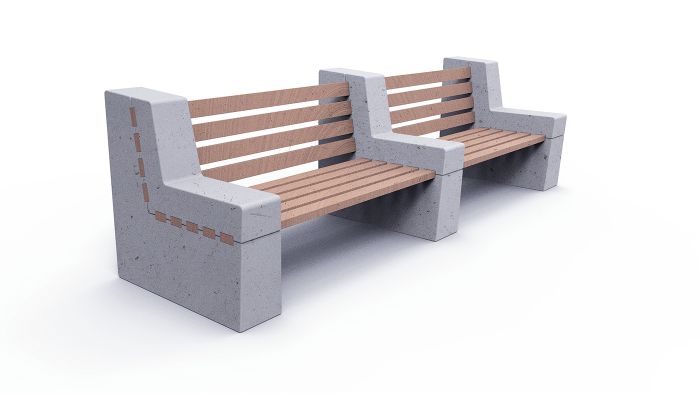 concrete，Outdoor bench，View，