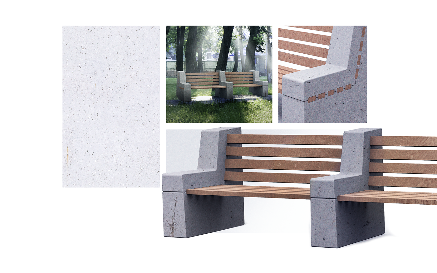 concrete，Outdoor bench，View，