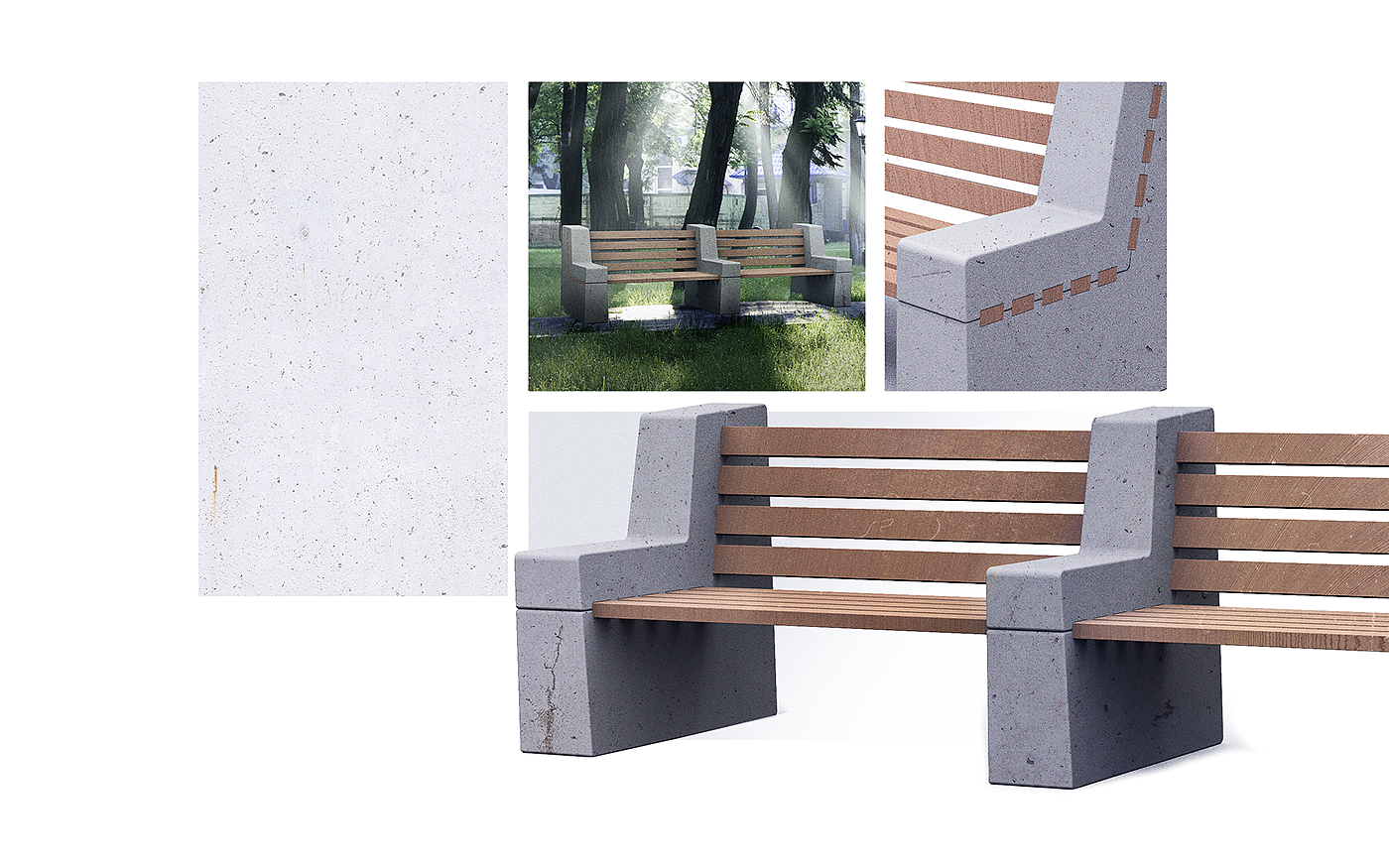 concrete，Outdoor bench，View，