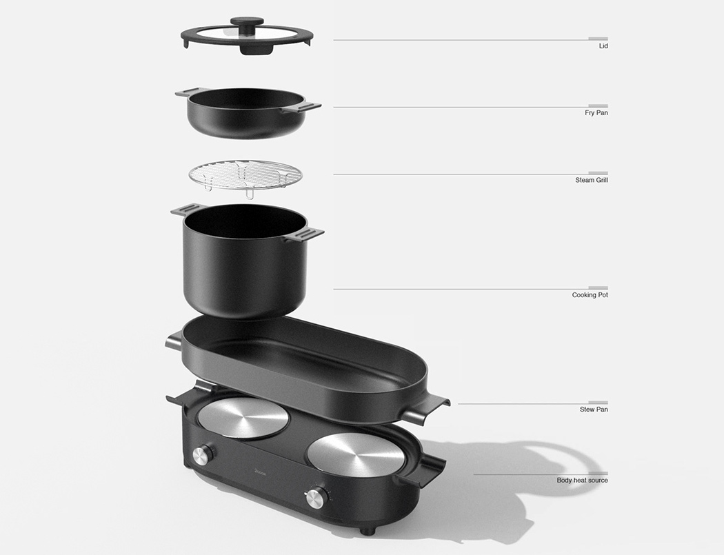 2Cook，Multifunctional pot，Cooking utensils，Simplicity，