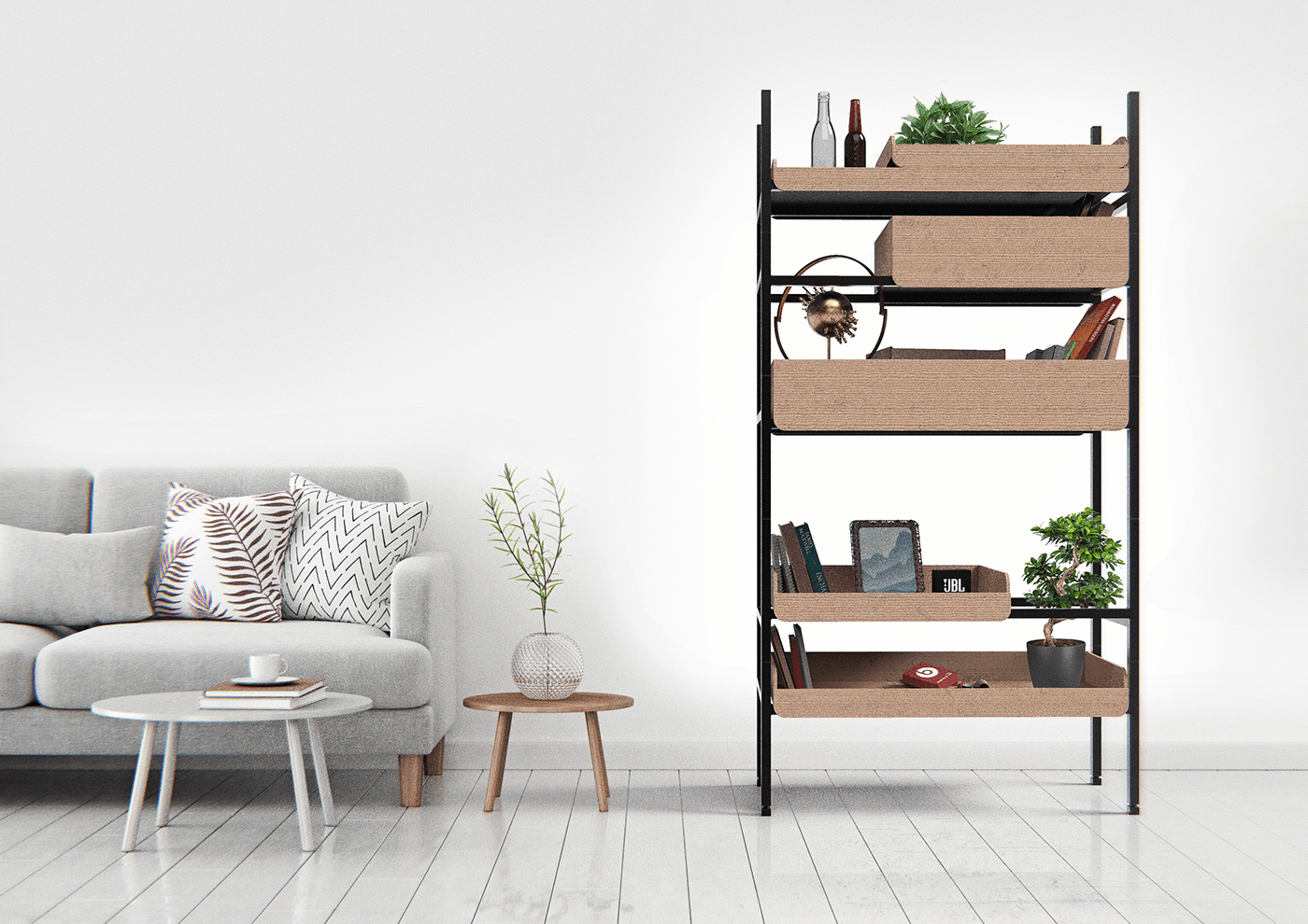 goods shelves，apartment，furniture design ，
