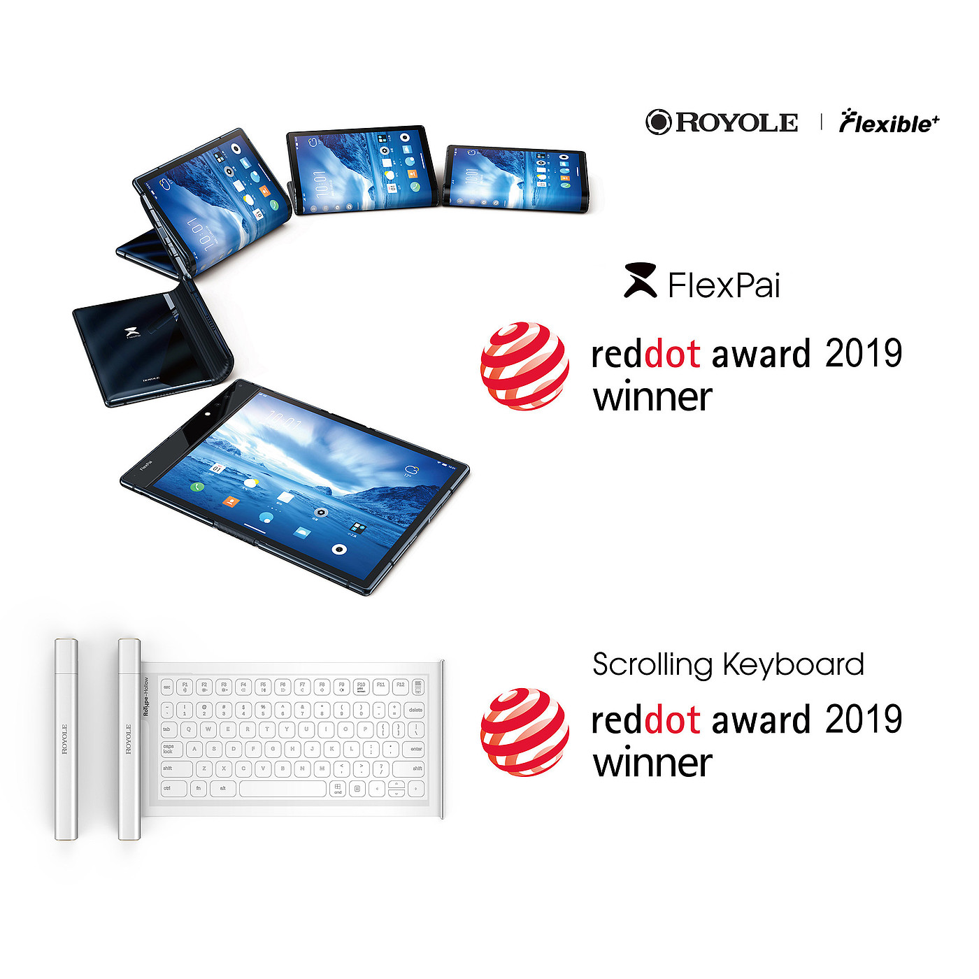 2019 red dot product design award，Scrolling Keyboard，keyboard，