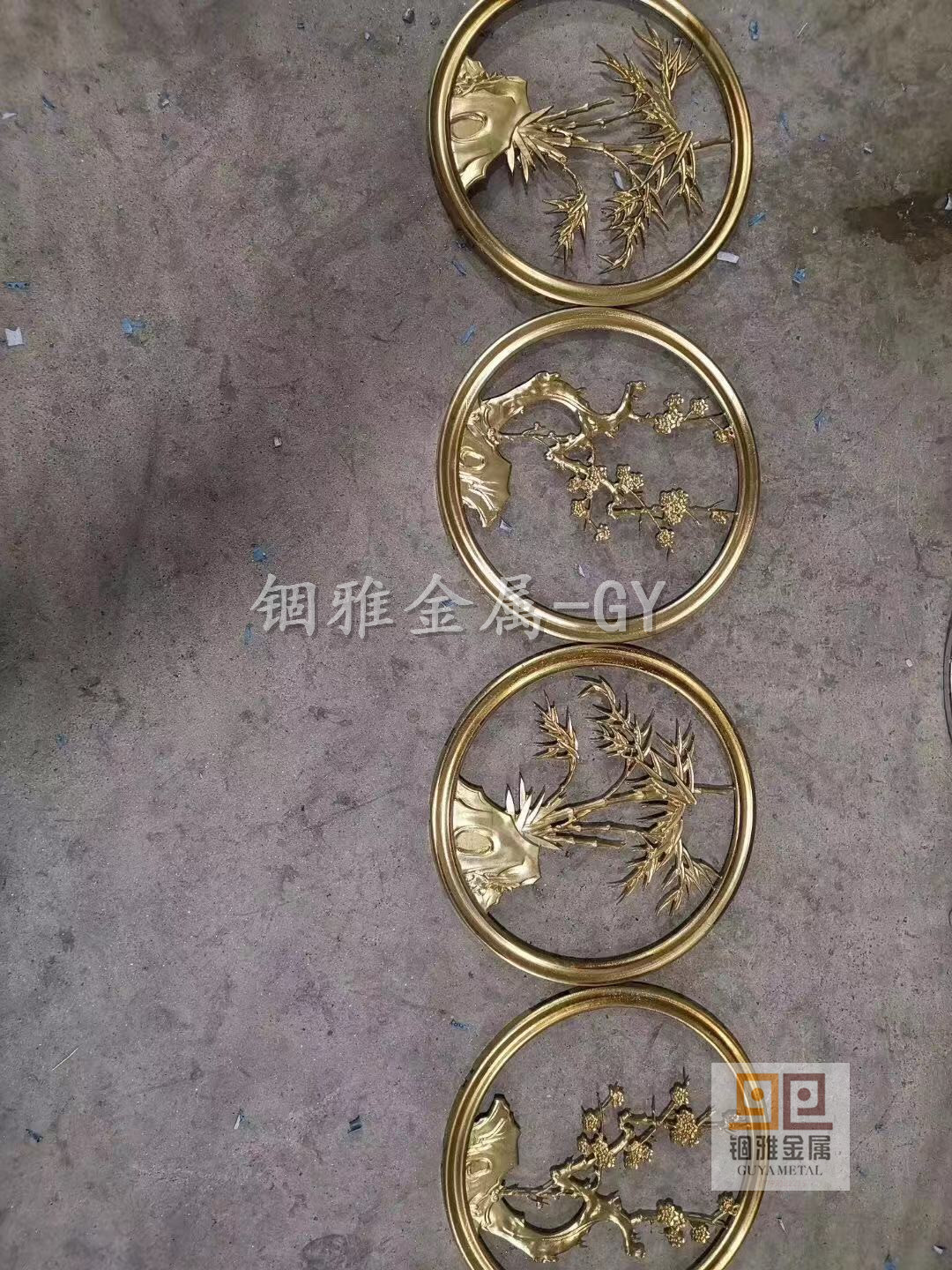 Yellow bronze mural，Titanium mural，Relief decoration，Aluminum carving decoration，mural，