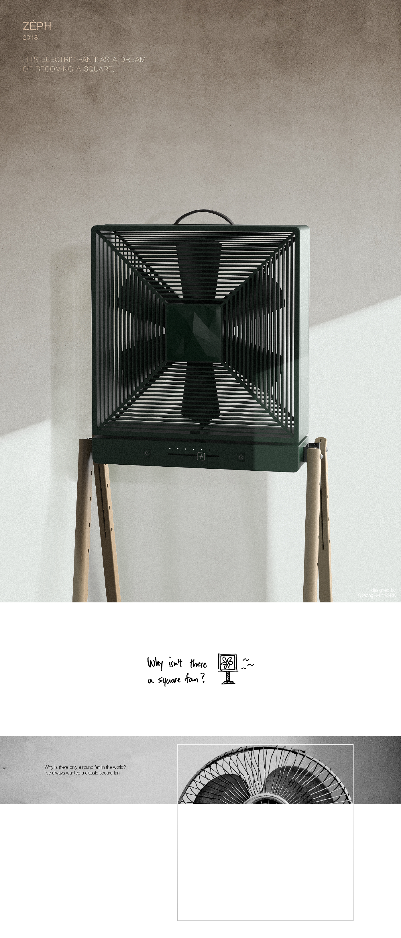 Zeph，electric fan，square，