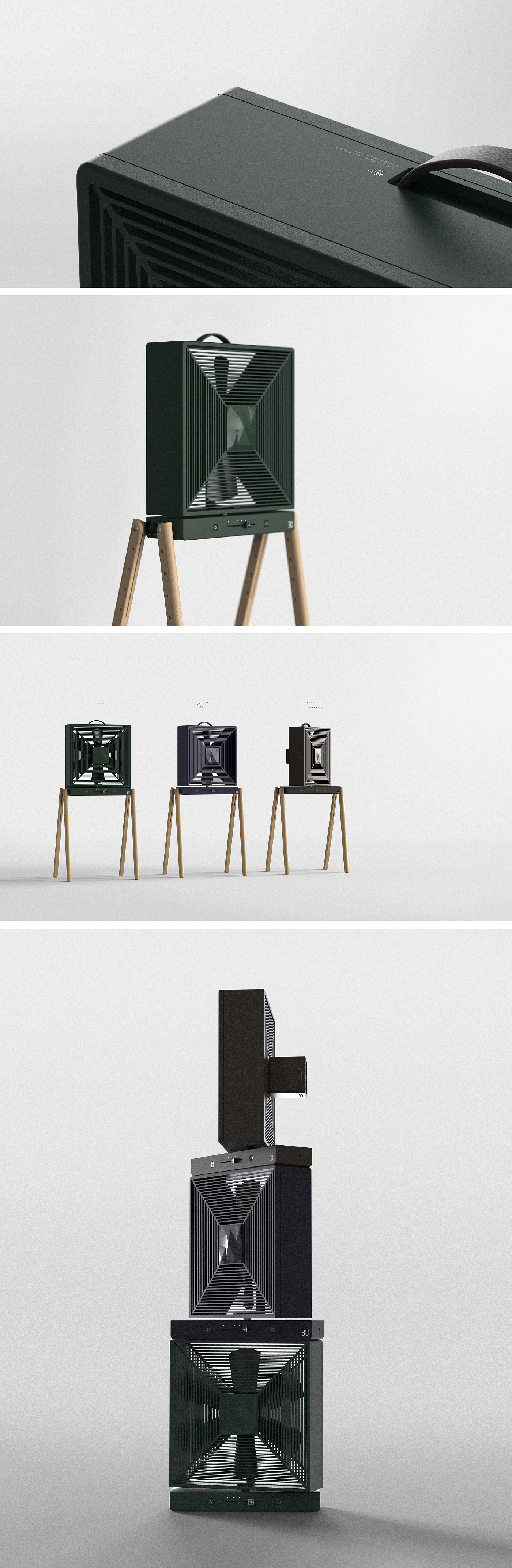 Zeph，electric fan，square，