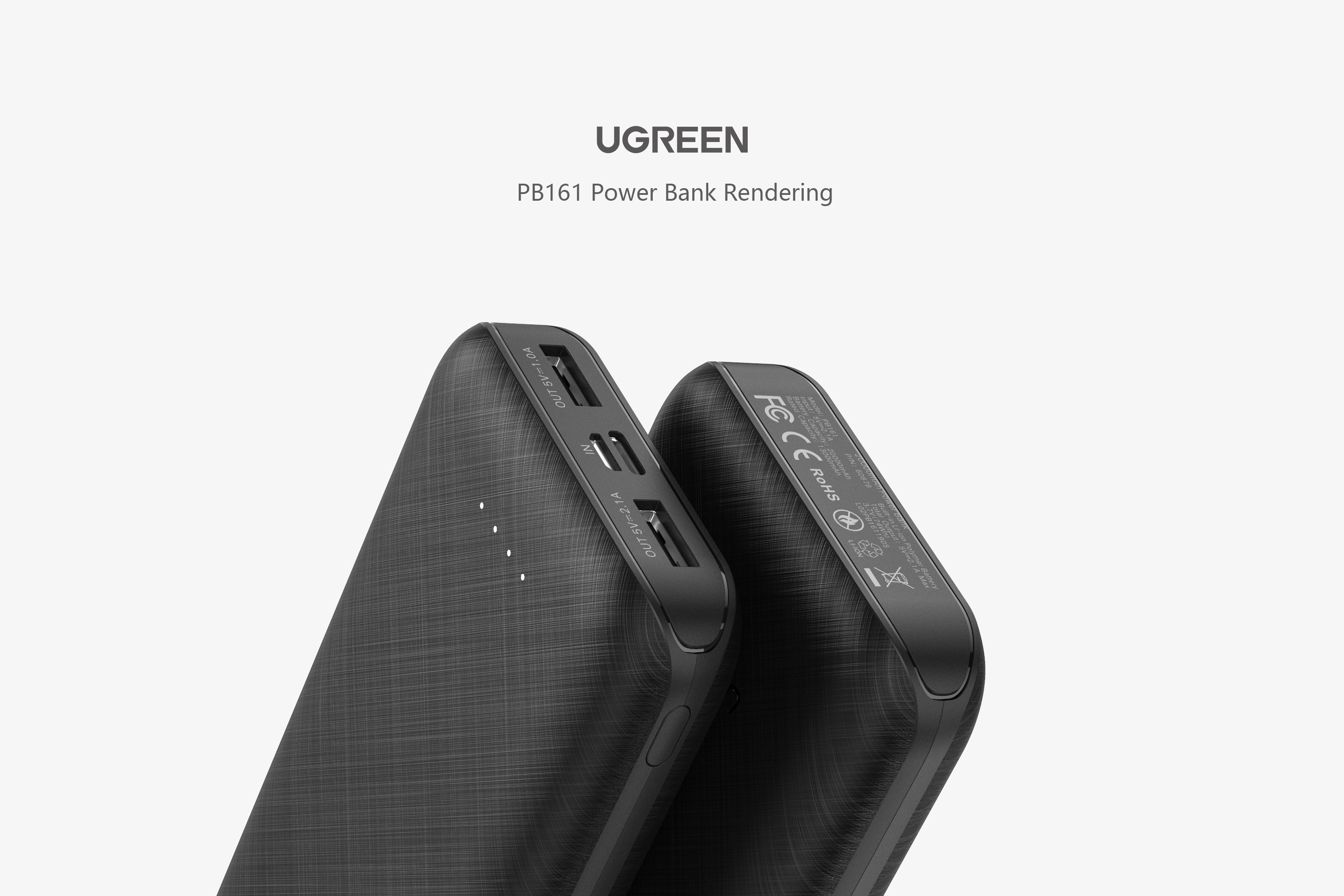 Green couplet，portable source，Car charger，Product rendering，keyshot，