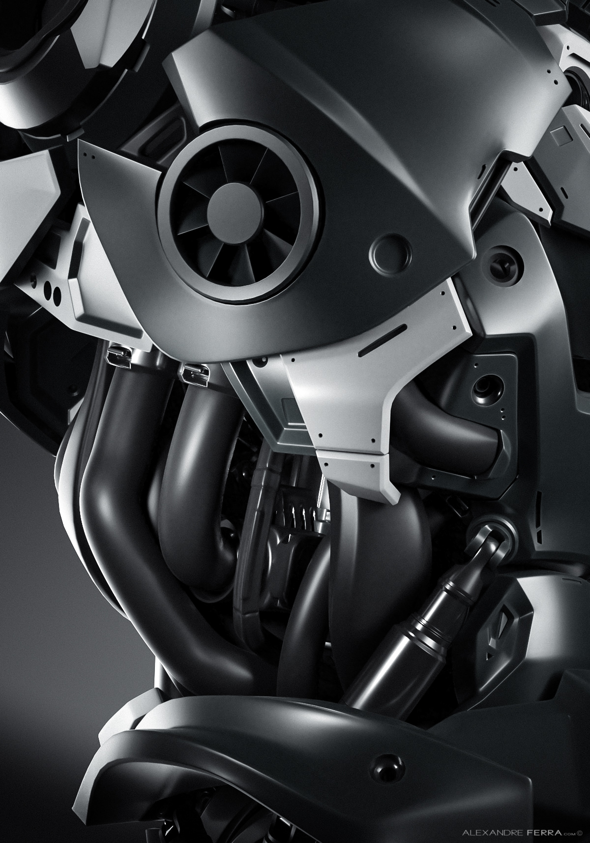 Metal，c4d，robot，Robot Brunch，