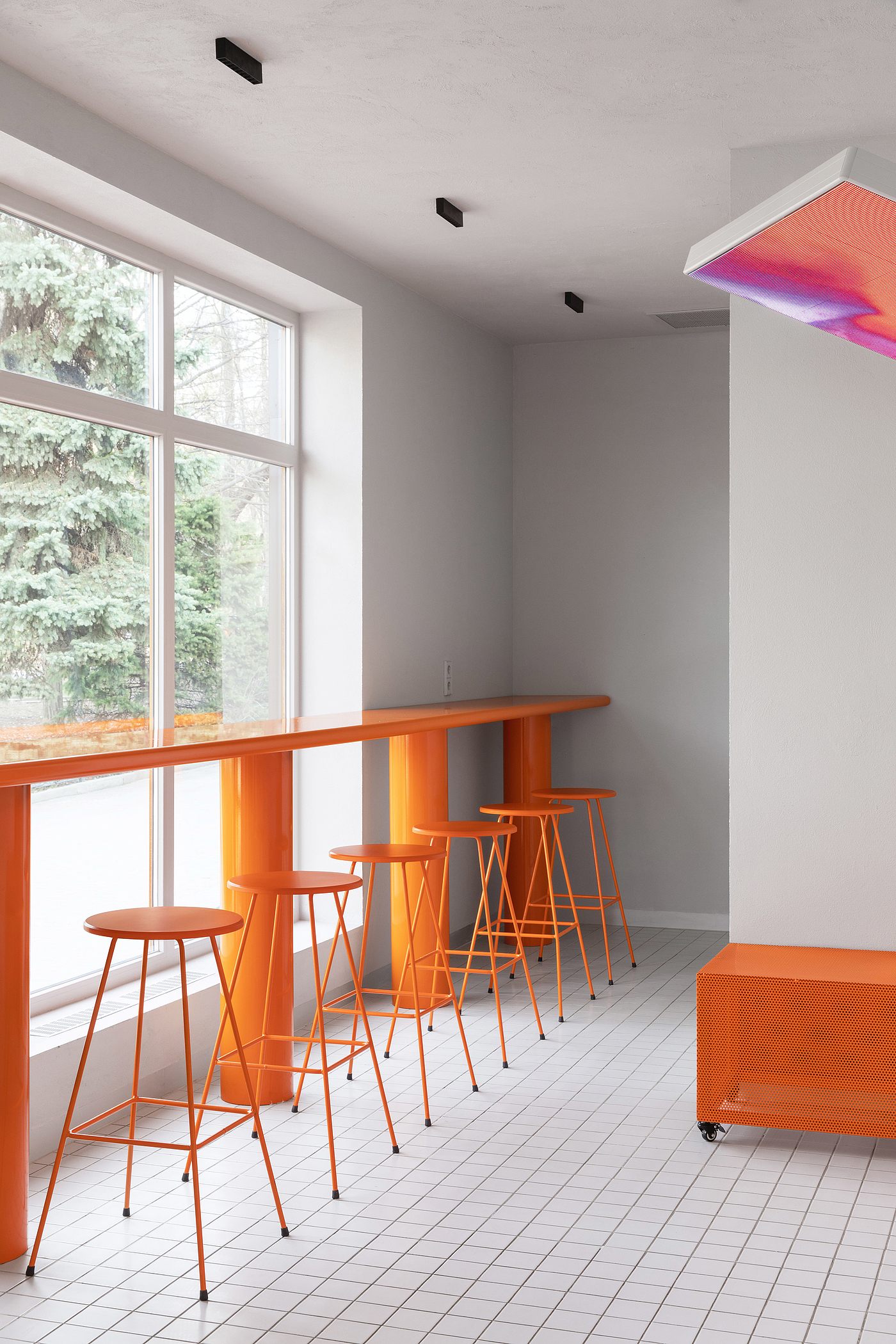 瓷砖，橙色，家具设计，