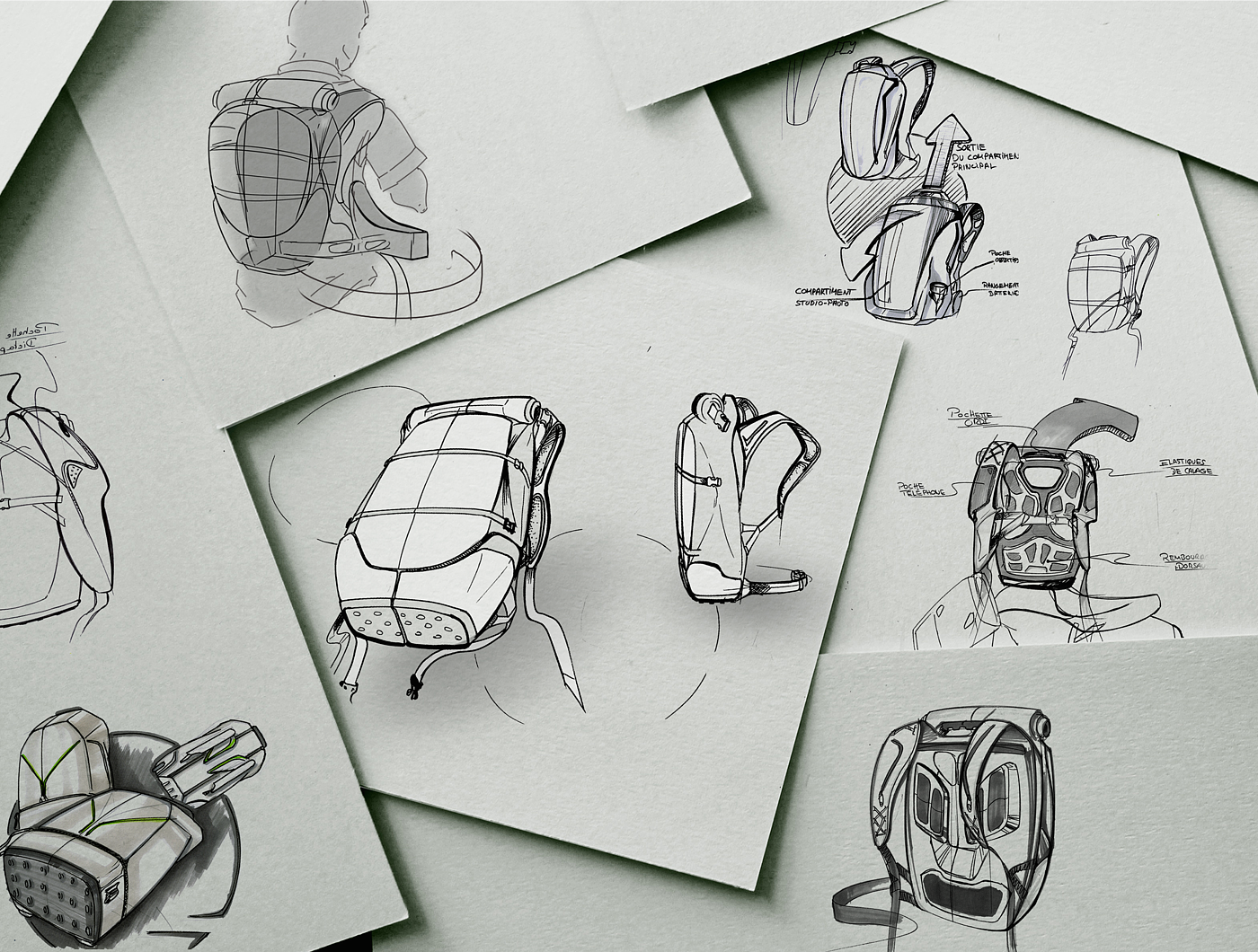 Hand drawn，knapsack，Bionics Design ，ONSHOT，