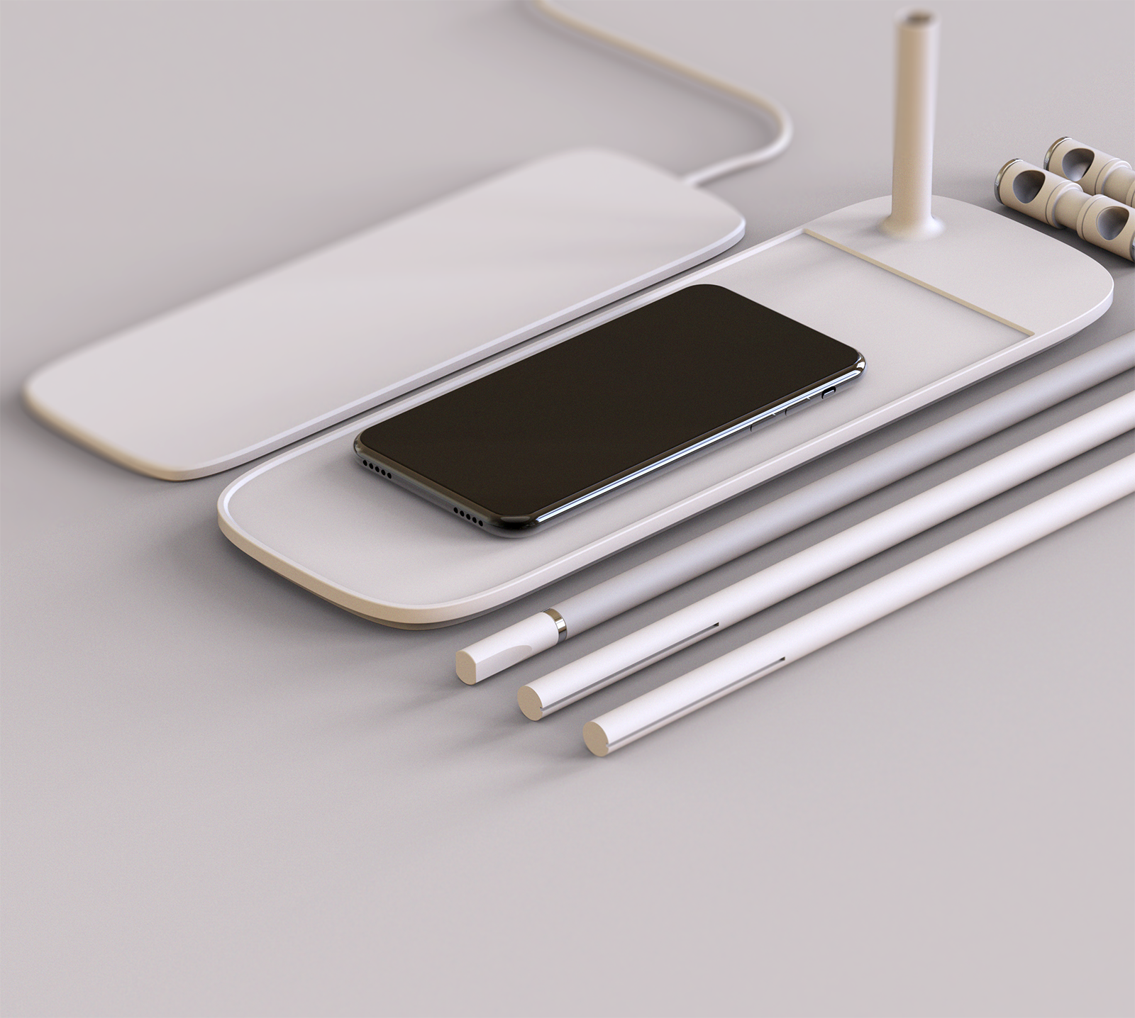 Lamp design，wireless charger ，line，