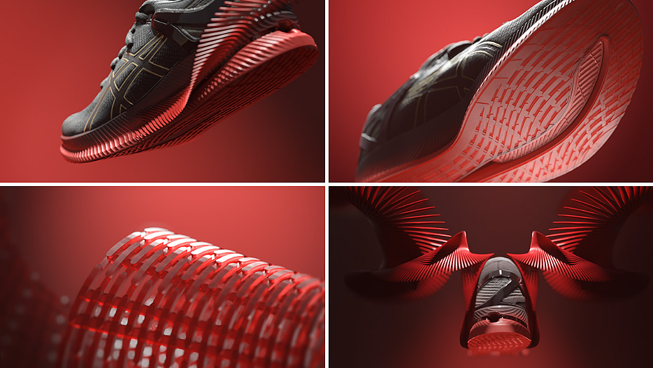 ASICS，shoes，Maxon，c4d，Dynamic image design，