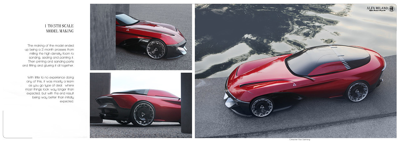 open car，Automobile design，racing，Alfa Milano 2077，