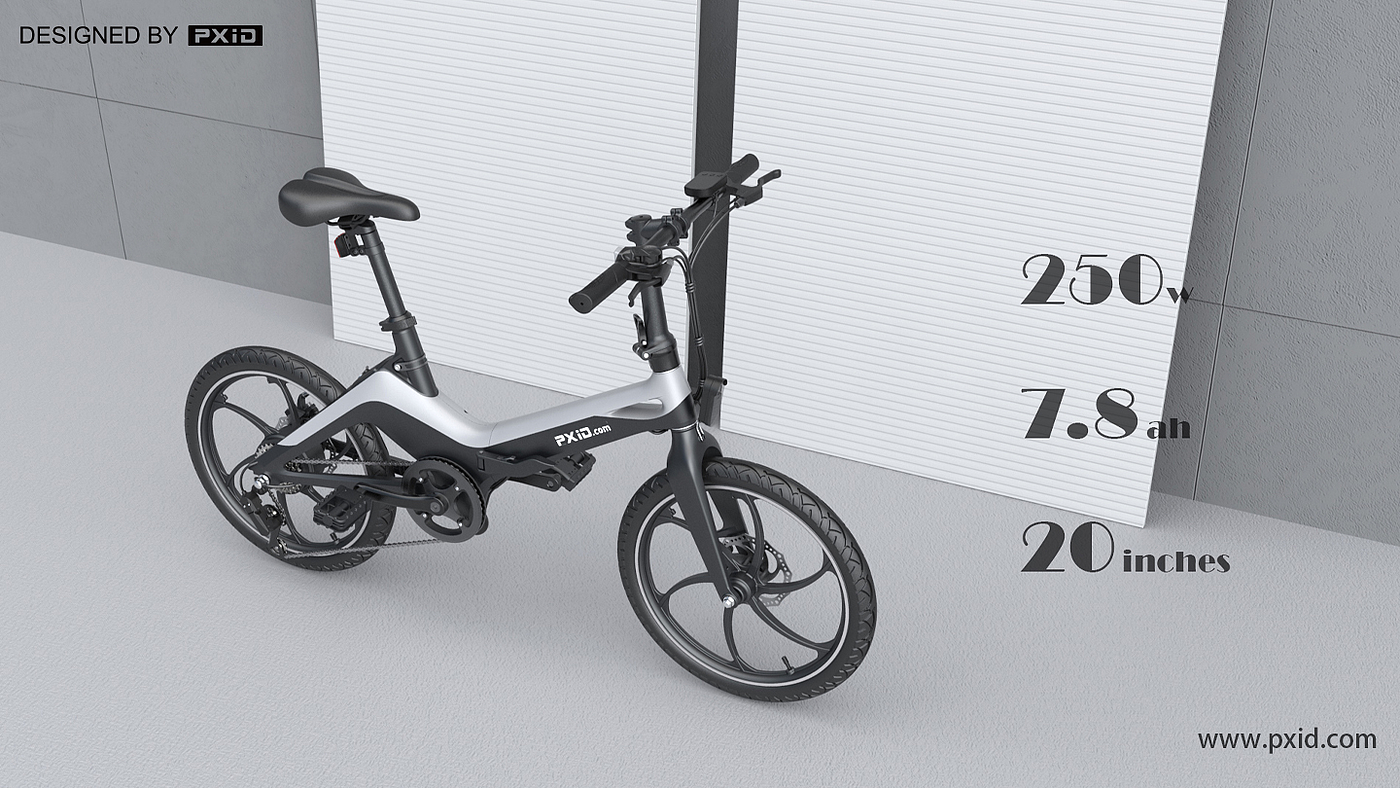 Electric bicycle，Electric vehicle design，Scooter design，Design of electric scooter，Electric motorcycle design，Design of transportation tools，pxid，Product oriented industrial design，