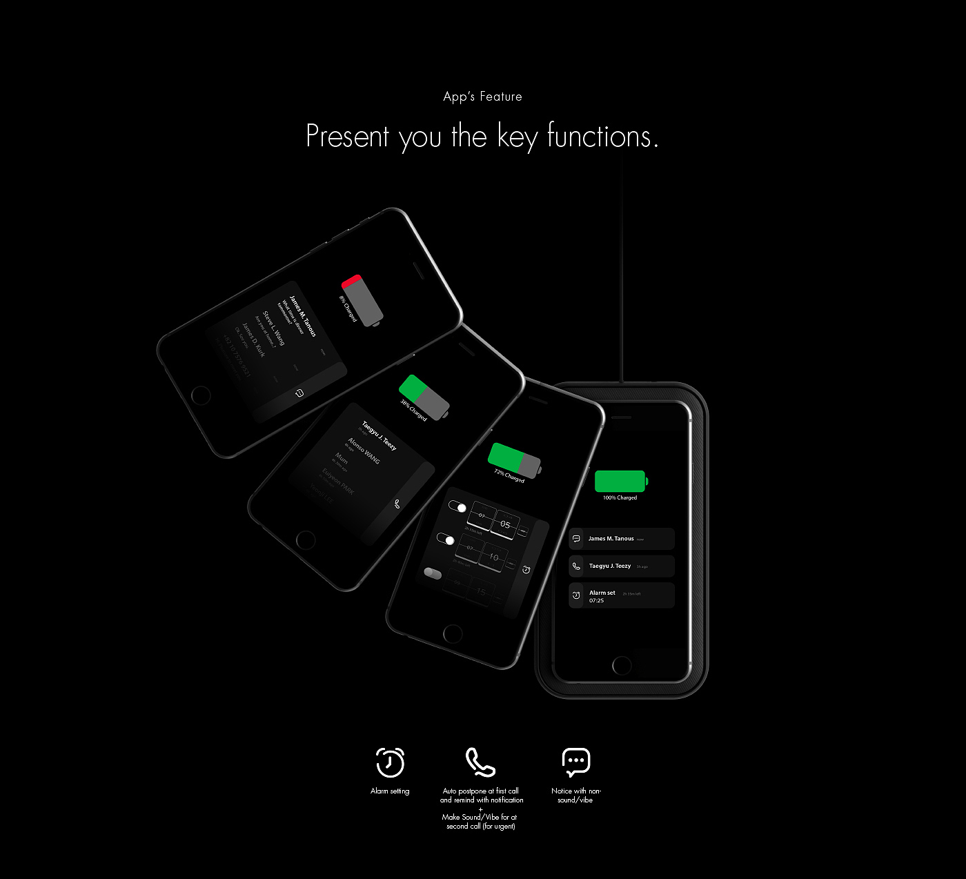 black，wireless charger ，DOZE，