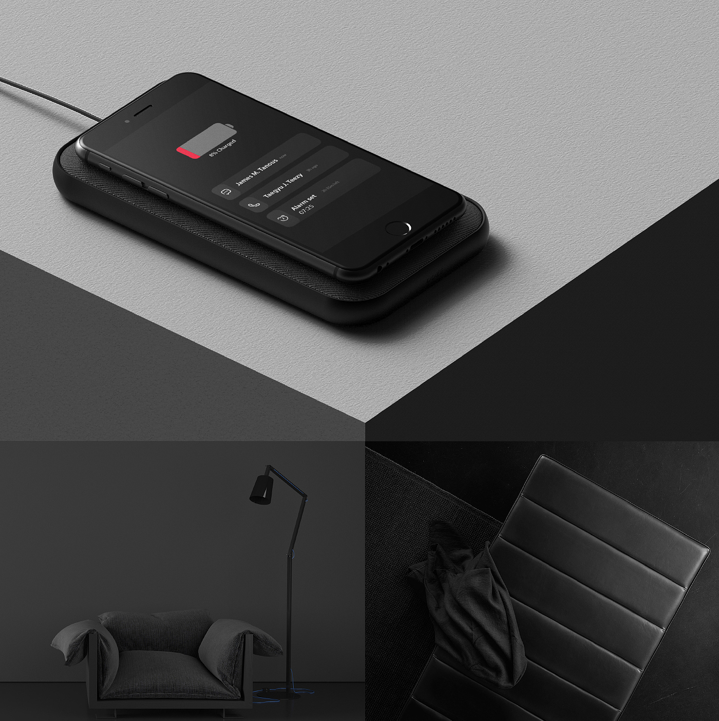 black，wireless charger ，DOZE，