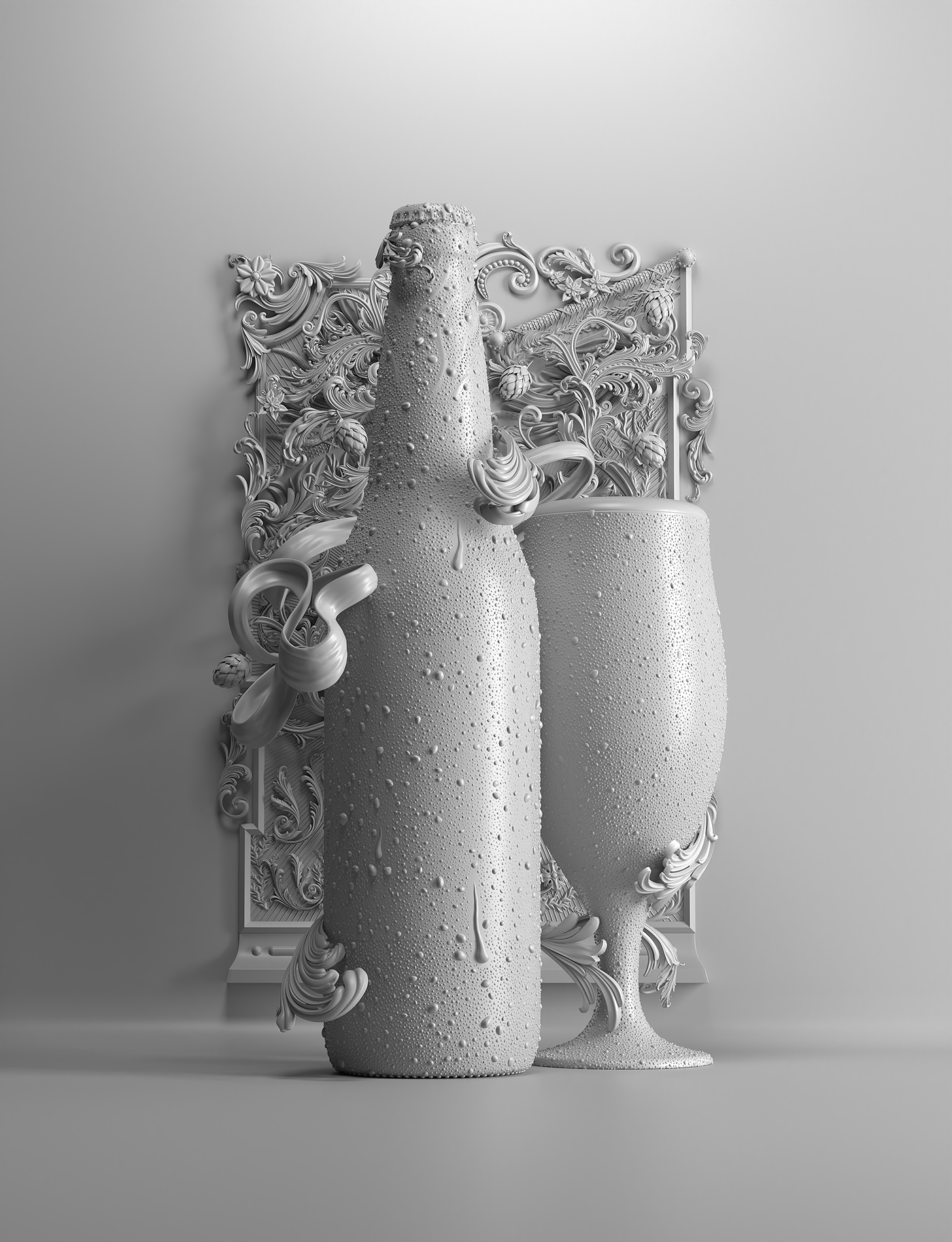 cgi，Beer，Pure Malt Almada，Digital art，advertisement，