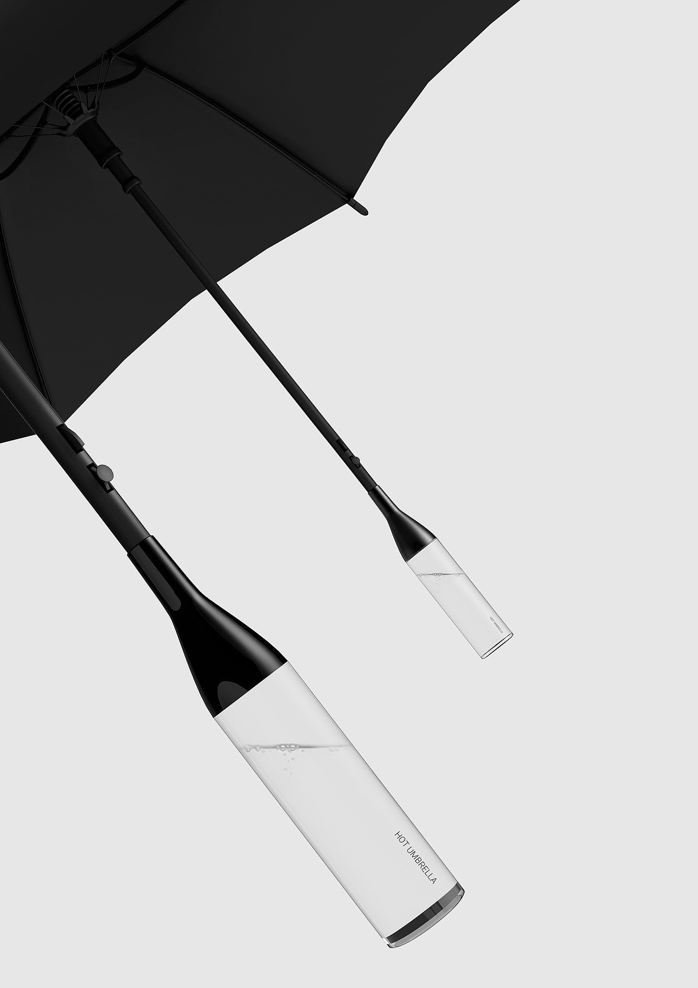 黑色，热水，暖手，雨伞，