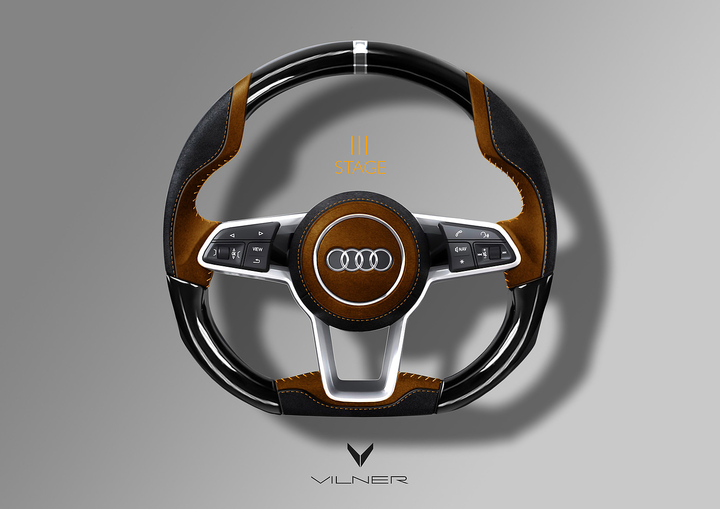 audi，design sketch，Steering wheel，