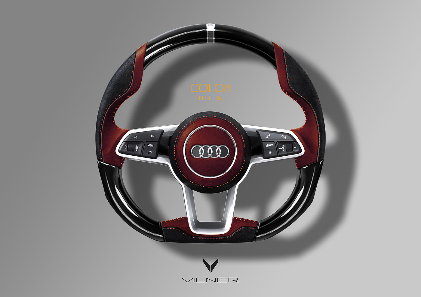 audi，design sketch，Steering wheel，