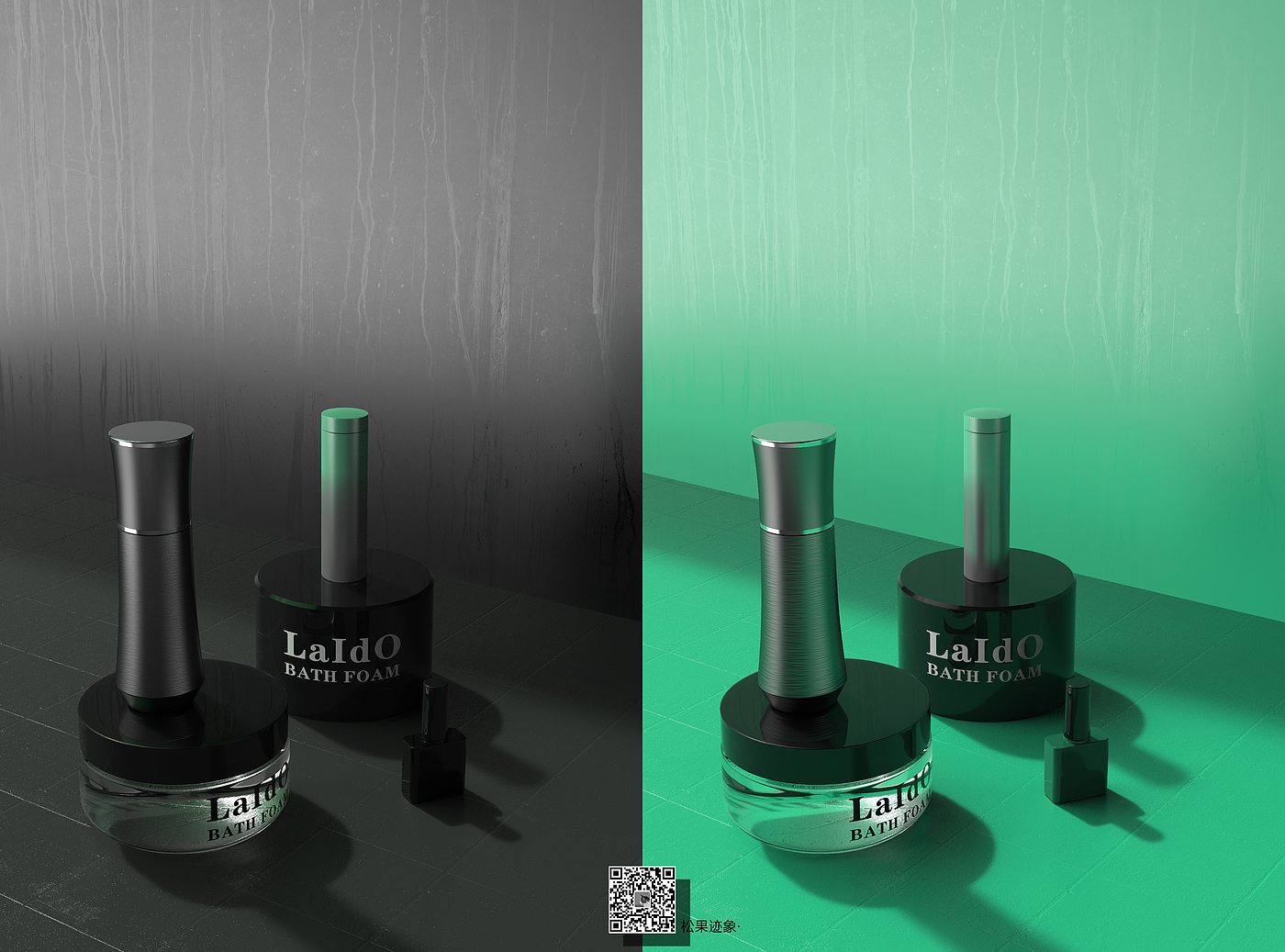 Cosmetic bottles，bottle，Composition，Render，