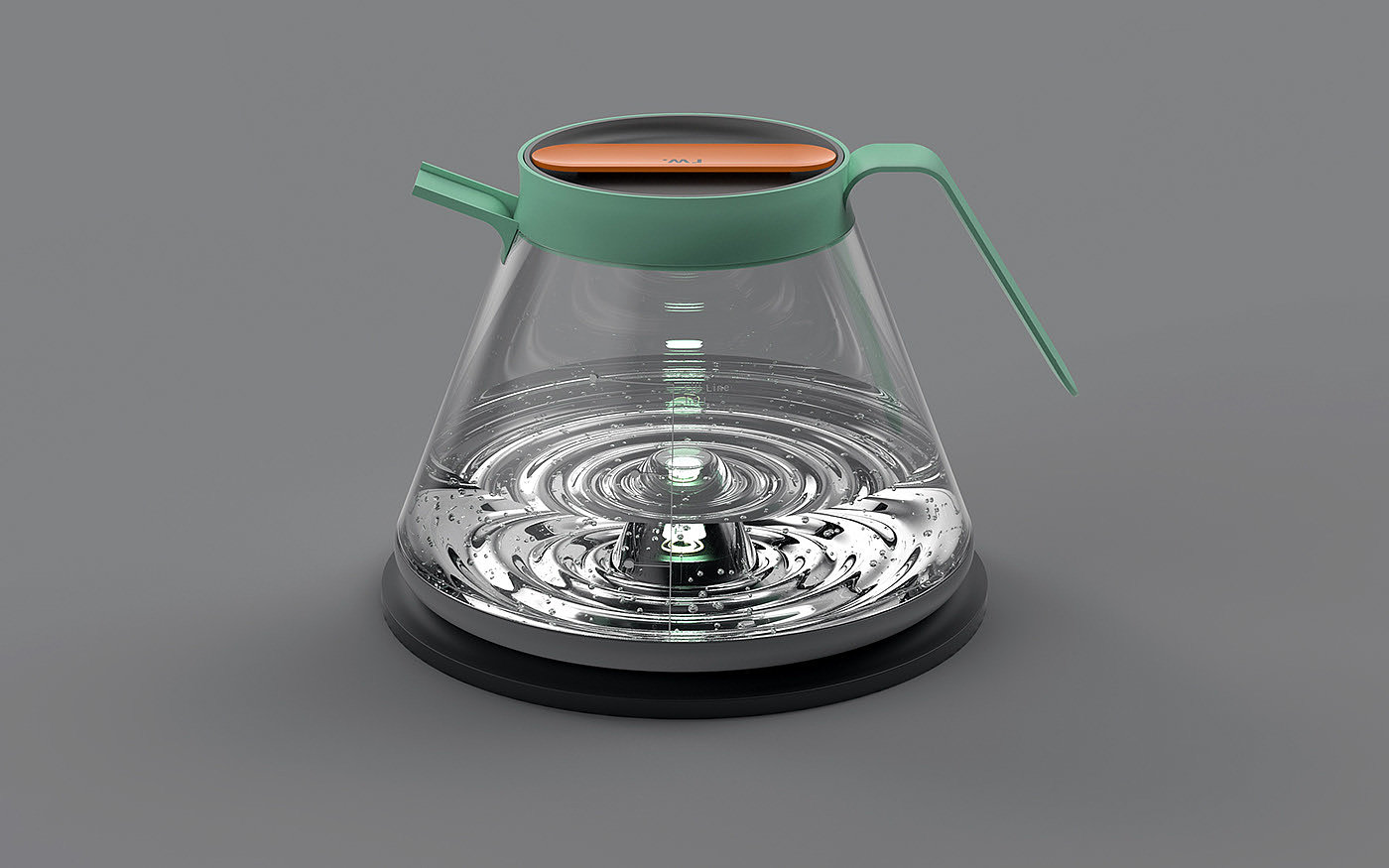 电热水壶，渲染，概念设计，