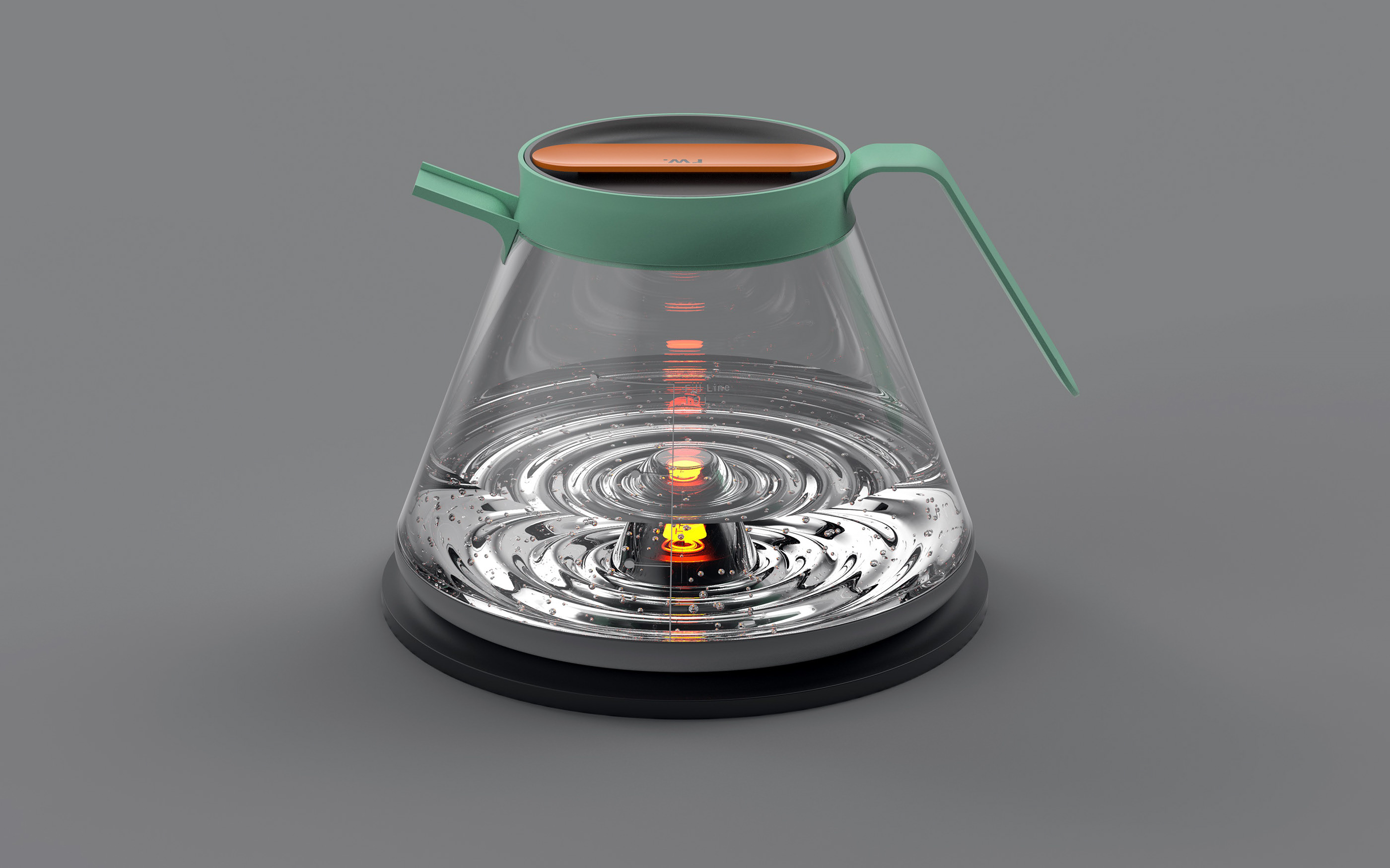 Electric kettle，Render，conceptual design，