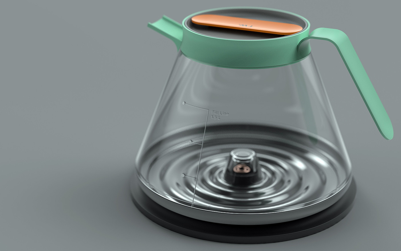 Electric kettle，Render，conceptual design，