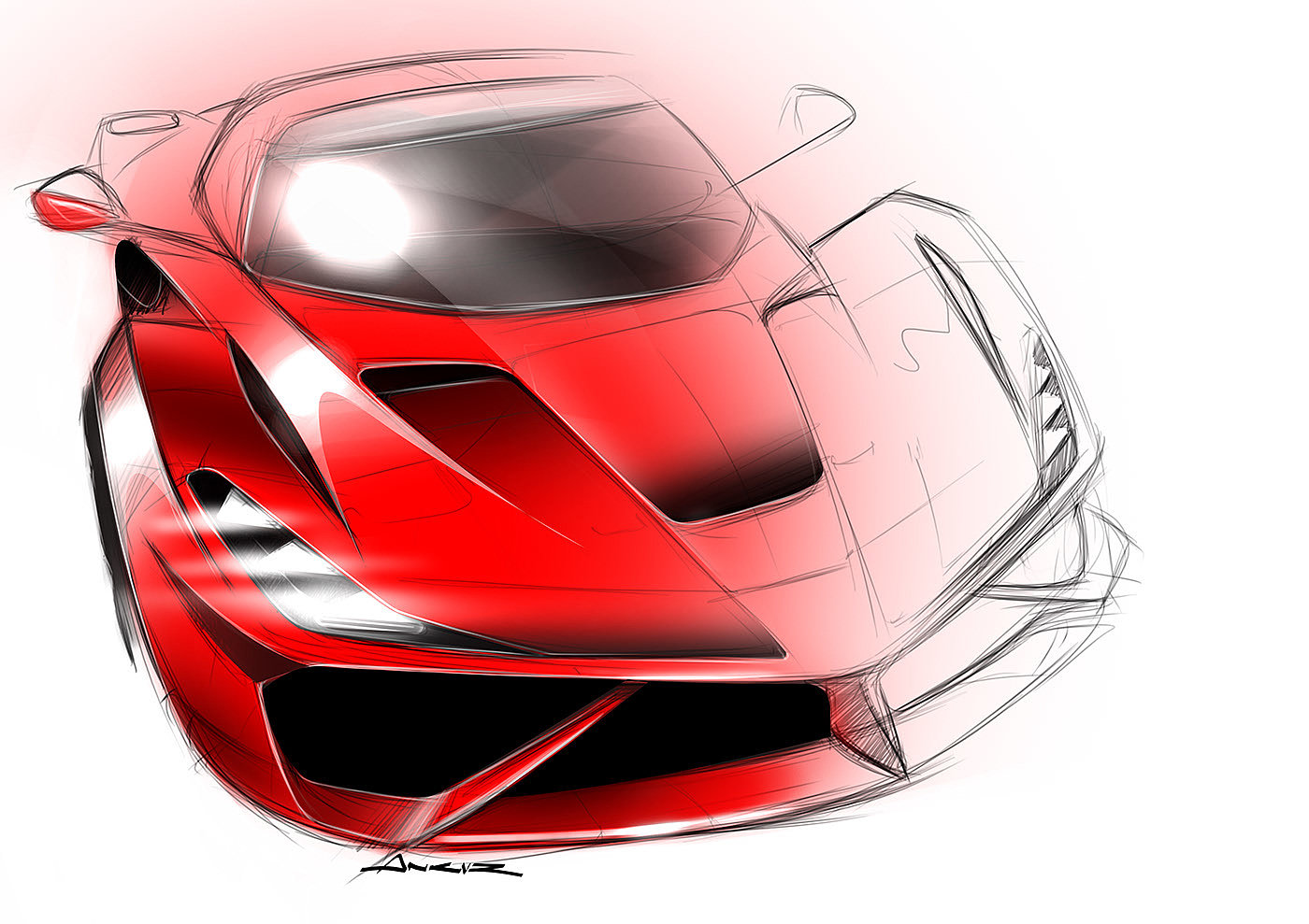 Sports car，manuscript，Sketch，