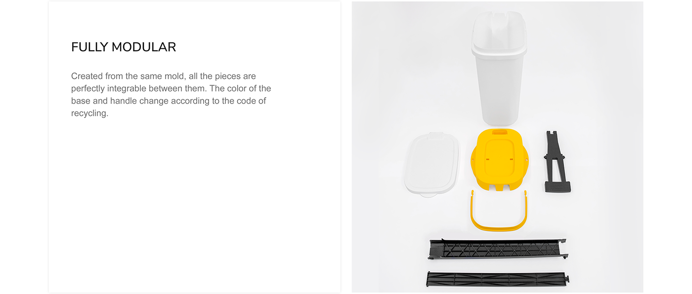 Modular design，refuse classification，trash can，