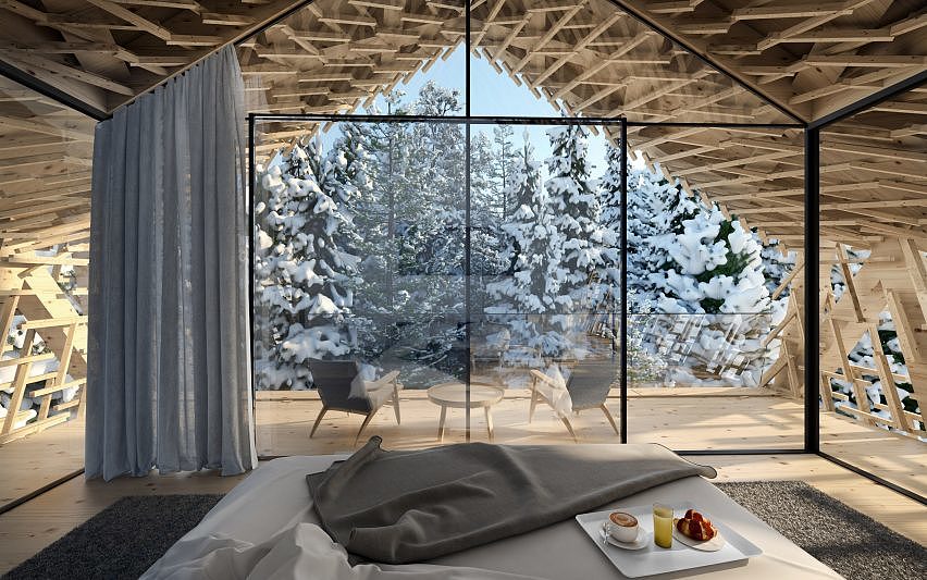 hotel，Wooden house，Architectural design，Interior design，