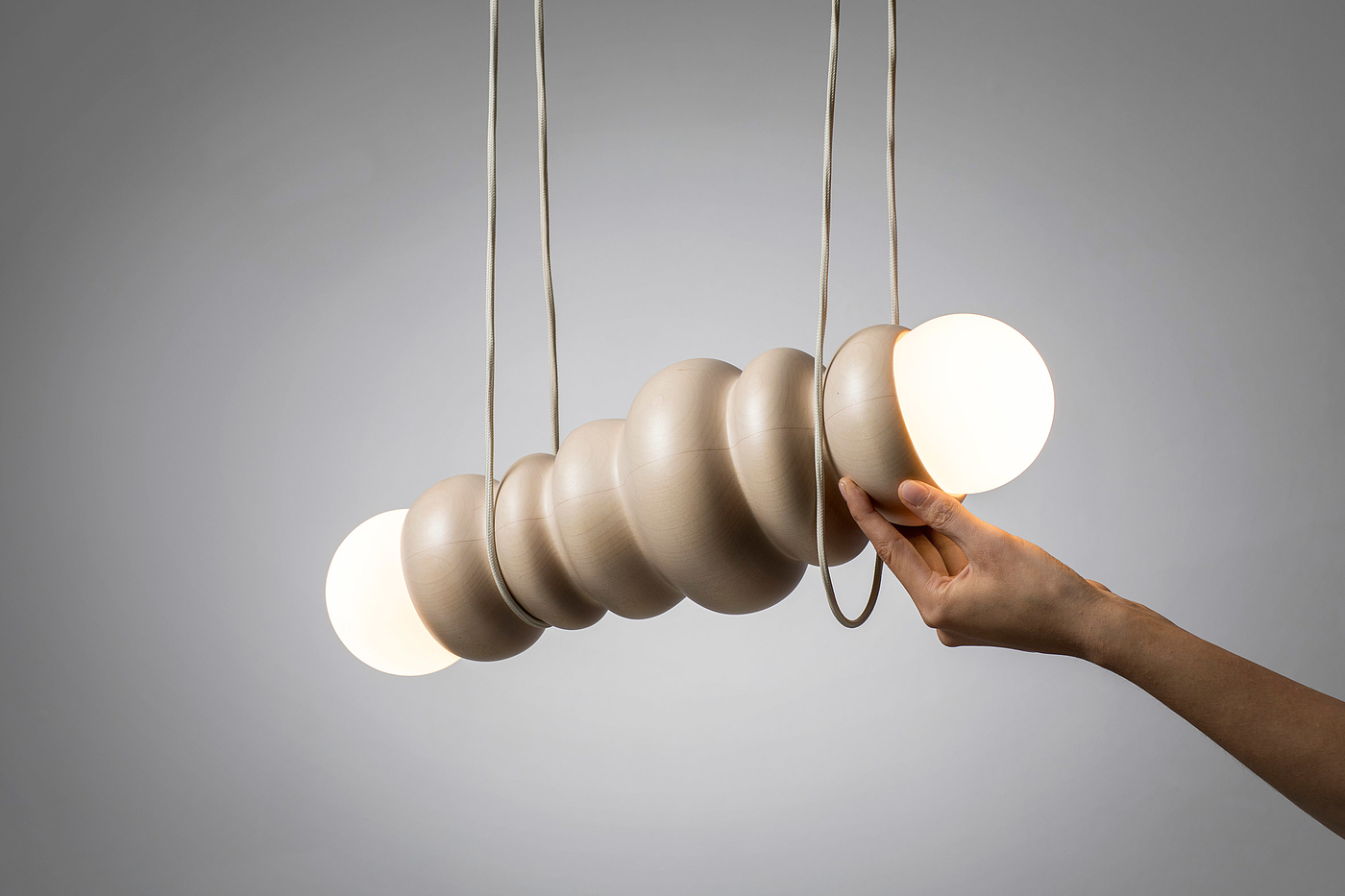 lighting，Studio Got，carpentry，Bulbous，wooden ，