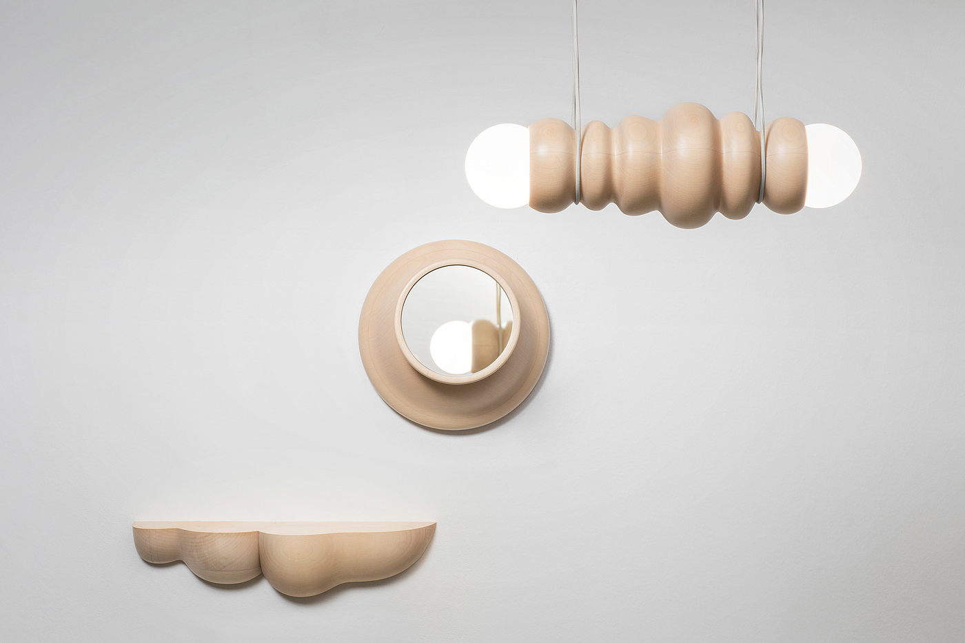 lighting，Studio Got，carpentry，Bulbous，wooden ，