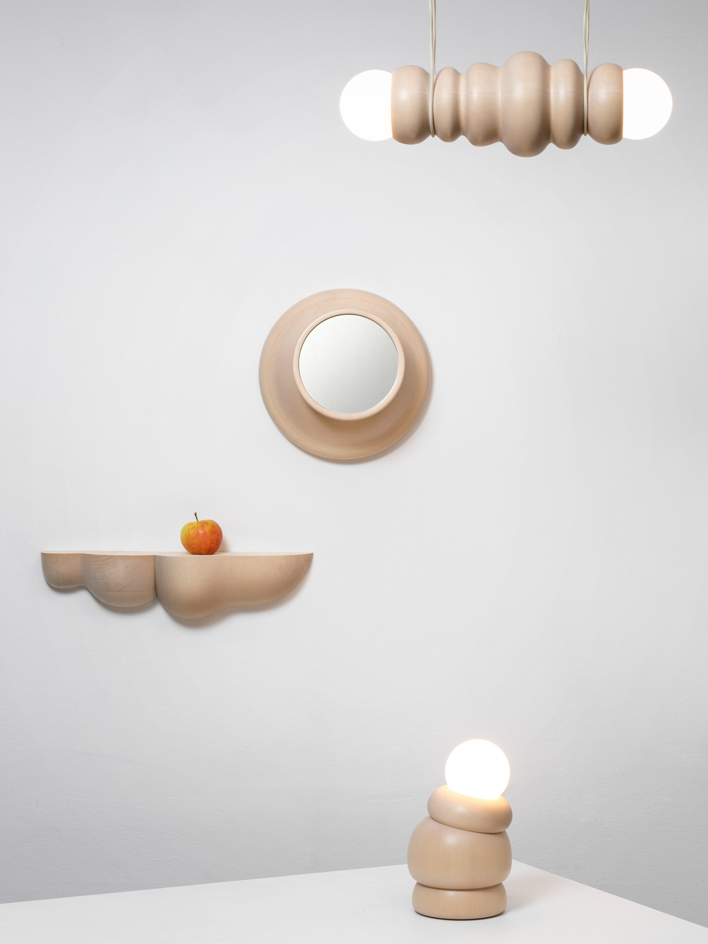 lighting，Studio Got，carpentry，Bulbous，wooden ，