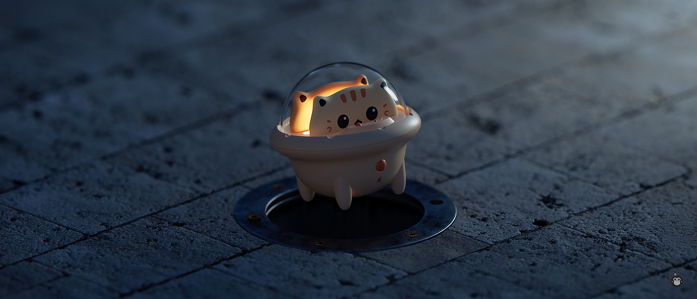 meet an emergency，portable battery，Kitten bear，lovely，adorable，Flying saucer，ufo，