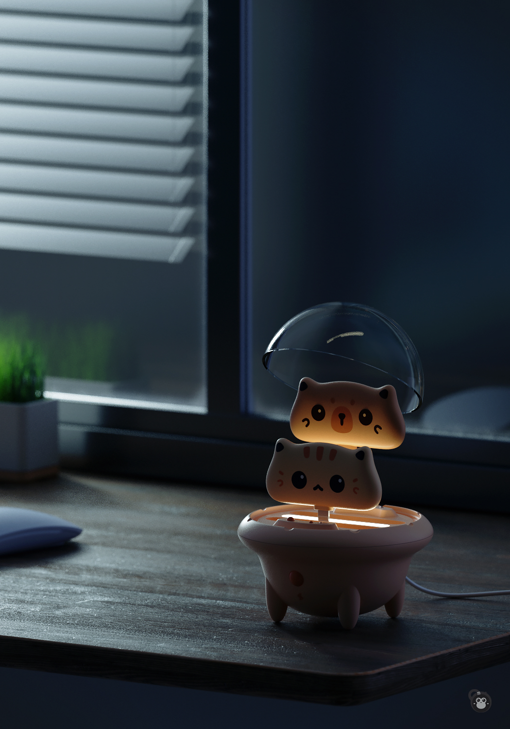 meet an emergency，portable battery，Kitten bear，lovely，adorable，Flying saucer，ufo，