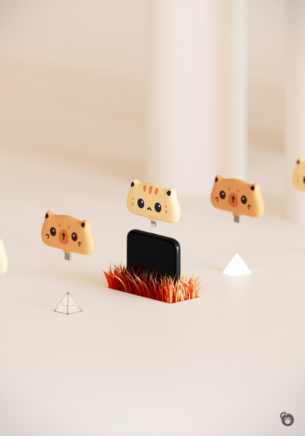 meet an emergency，portable battery，Kitten bear，lovely，adorable，Flying saucer，ufo，