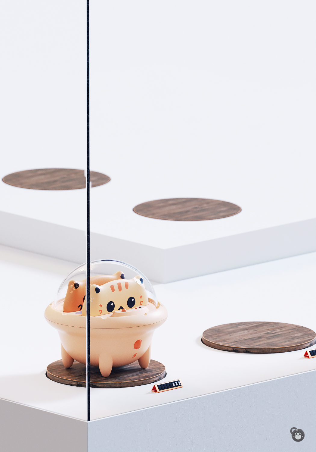 meet an emergency，portable battery，Kitten bear，lovely，adorable，Flying saucer，ufo，