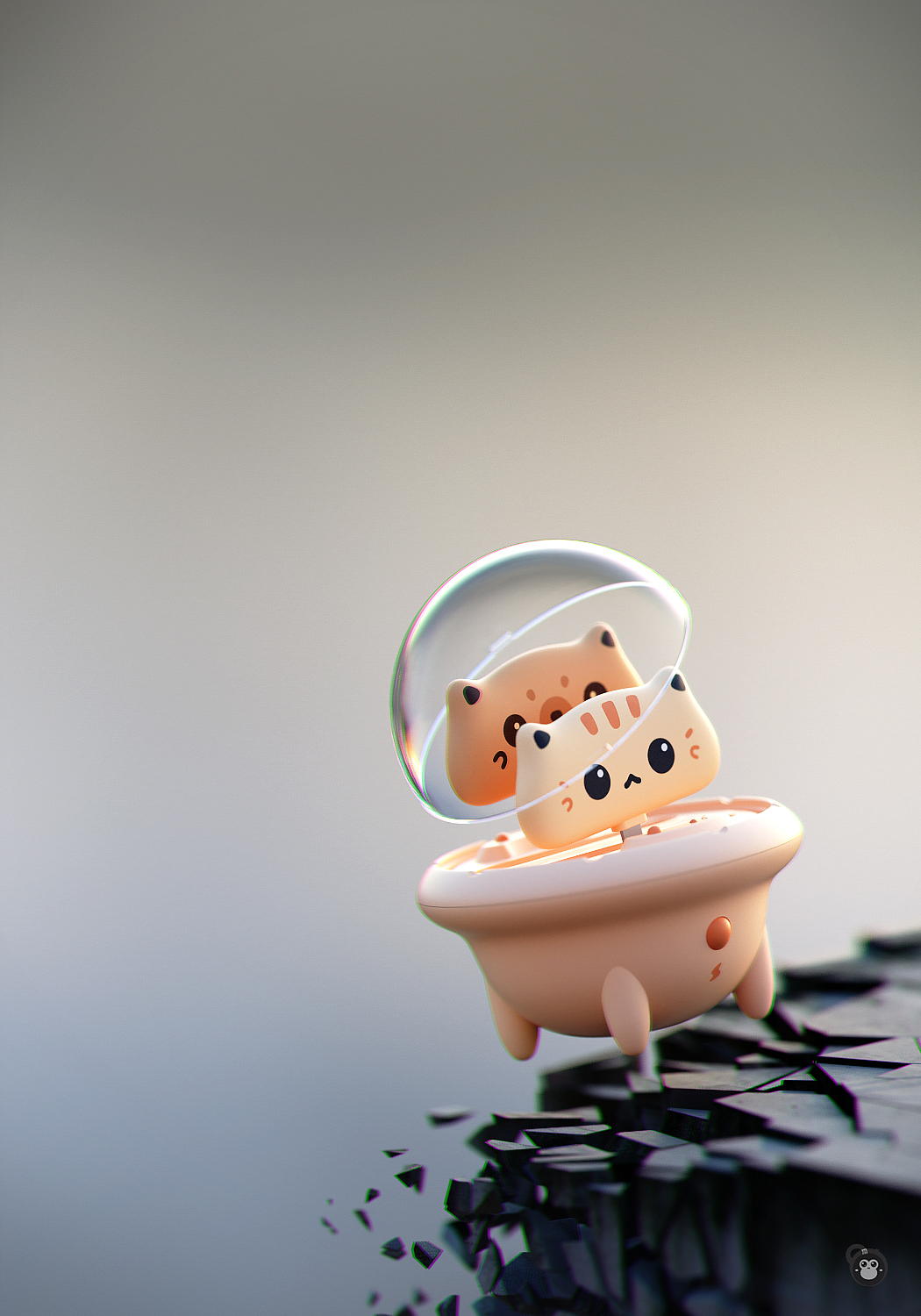 meet an emergency，portable battery，Kitten bear，lovely，adorable，Flying saucer，ufo，