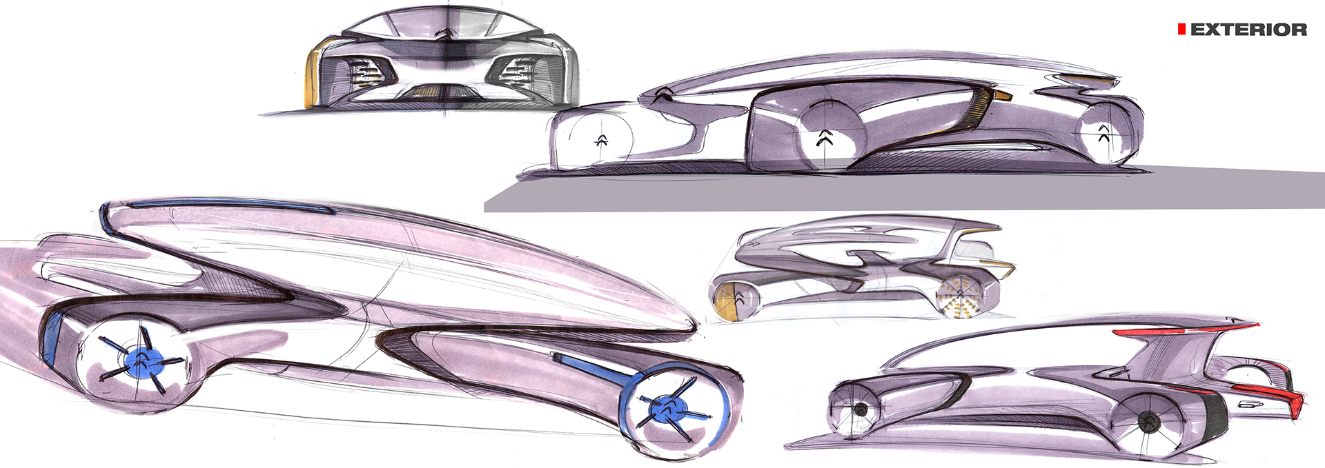 Neuro，Graduation project，Hand drawn，Automobile design，Sketch，