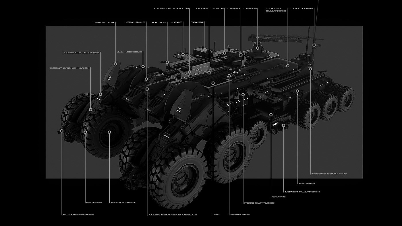 军事，战争，渲染，Behemoth mobile base，Encho Enchev，