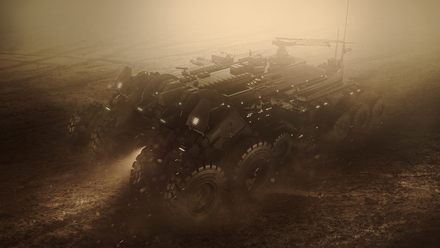 military，Warfare，Render，Behemoth mobile base，I fill Enchev，