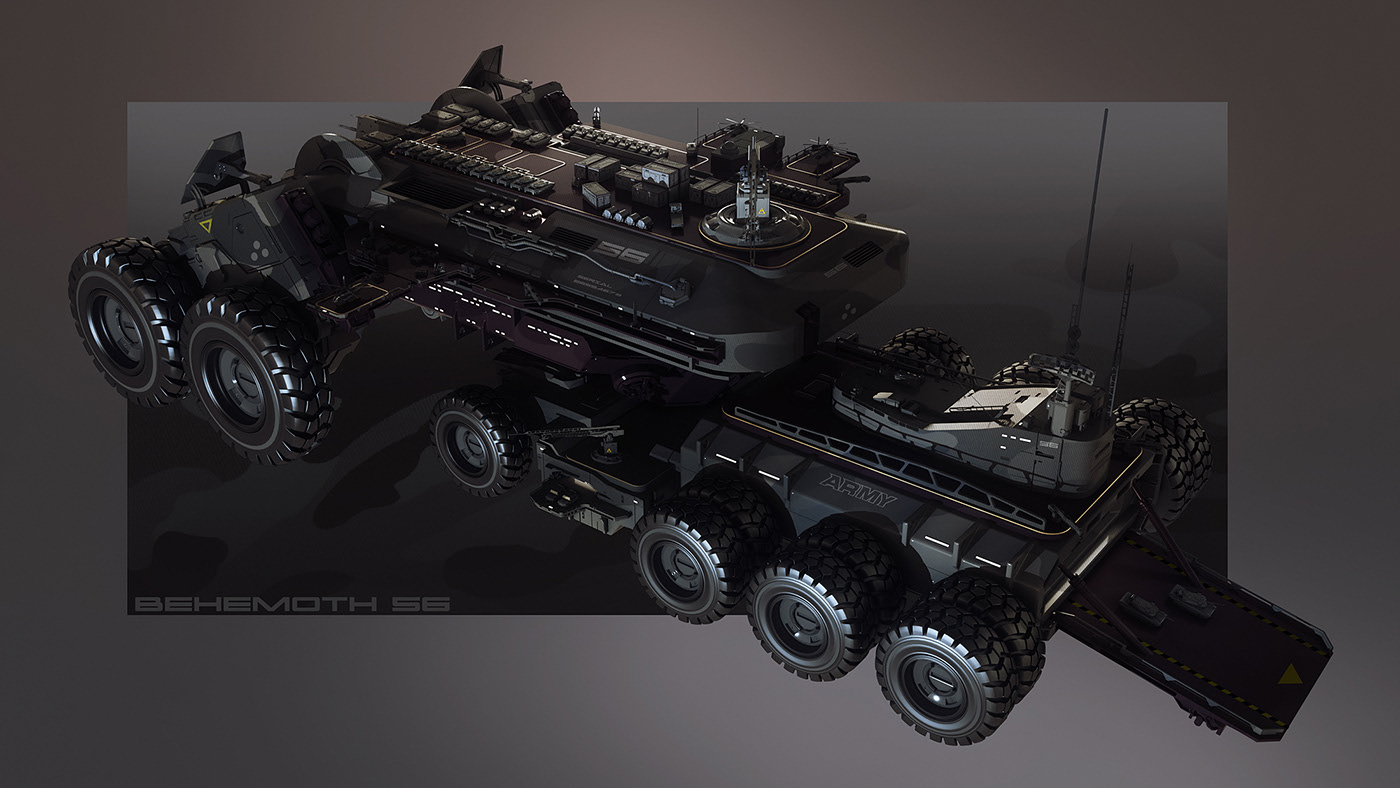 military，Warfare，Render，Behemoth mobile base，I fill Enchev，