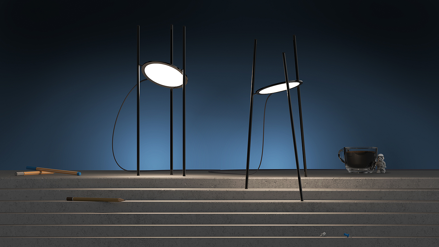 LG OLED，Desk lamp，OLED lighting ，black，OLED design competition Finalist Award，