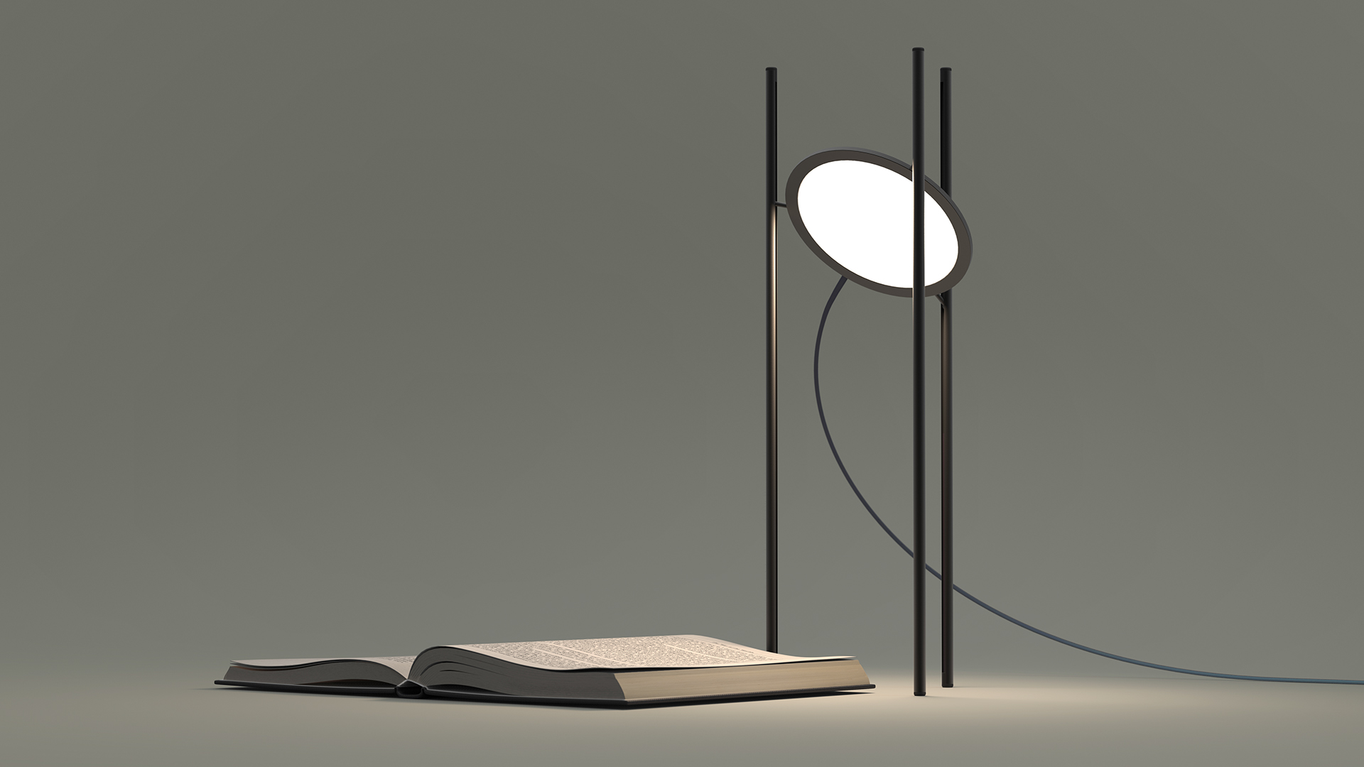 LG OLED，Desk lamp，OLED lighting ，black，OLED design competition Finalist Award，