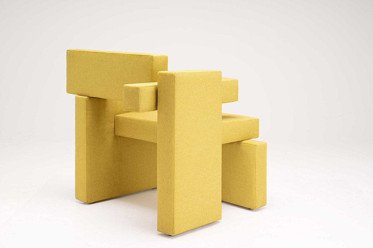 yellow，furniture design ，Yellow brick 01，