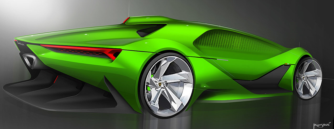 Automobile design，Electronic hand drawing，ps，