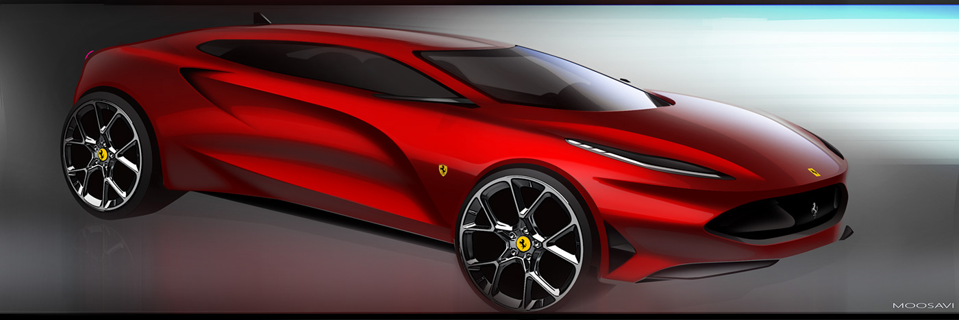 Automobile design，Electronic hand drawing，ps，