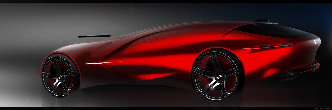 Automobile design，Electronic hand drawing，ps，